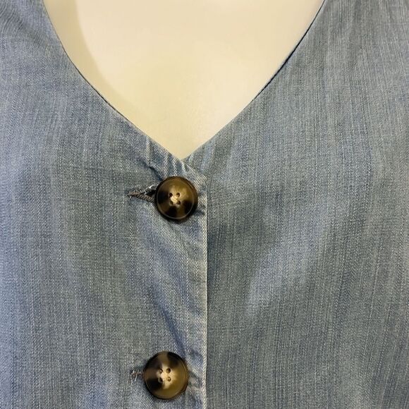 Blue Pair by Francesca’s Lyocell Short Sleeve Button Down Mini Dress- Medium - Picture 6 of 16